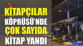 Kitapçılar Köprüsü'nde çok sayıda kitap yandı